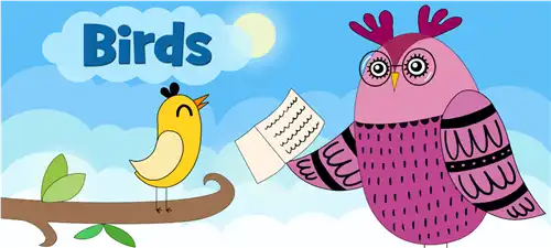 Birds coloring book for kids with colorful bird illustrations and fun designs